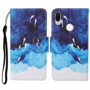 For Xiaomi Redmi Note 7 / 7 Pro Colored Drawing Pattern Horizontal Flip Leather Case with Holder & Card Slots & Wallet & Lanyard(Watercolor Fish)