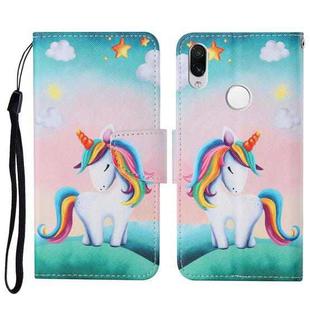 For Xiaomi Redmi Note 7 / 7 Pro Colored Drawing Pattern Horizontal Flip Leather Case with Holder & Card Slots & Wallet & Lanyard(Rainbow Unicorn)