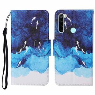 For Xiaomi Redmi Note 8 Colored Drawing Pattern Horizontal Flip Leather Case with Holder & Card Slots & Wallet & Lanyard(Watercolor Fish)