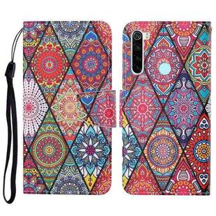 For Xiaomi Redmi Note 8 Colored Drawing Pattern Horizontal Flip Leather Case with Holder & Card Slots & Wallet & Lanyard(Rhombus Totem)