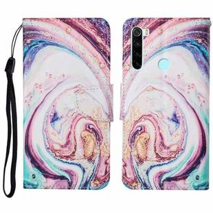 For Xiaomi Redmi Note 8 Colored Drawing Pattern Horizontal Flip Leather Case with Holder & Card Slots & Wallet & Lanyard(Whirlpool Marble)