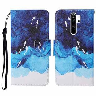 For Xiaomi Redmi Note 8 Pro Colored Drawing Pattern Horizontal Flip Leather Case with Holder & Card Slots & Wallet & Lanyard(Watercolor Fish)