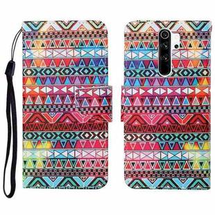 For Xiaomi Redmi Note 8 Pro Colored Drawing Pattern Horizontal Flip Leather Case with Holder & Card Slots & Wallet & Lanyard(Tribal Ethnic Style)