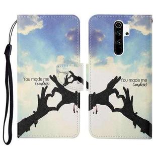 For Xiaomi Redmi Note 8 Pro Colored Drawing Pattern Horizontal Flip Leather Case with Holder & Card Slots & Wallet & Lanyard(Love Gesture)