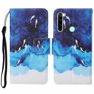 For Xiaomi Redmi Note 8T Colored Drawing Pattern Horizontal Flip Leather Case with Holder & Card Slots & Wallet & Lanyard(Watercolor Fish)