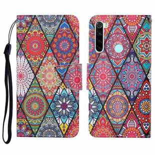 For Xiaomi Redmi Note 8T Colored Drawing Pattern Horizontal Flip Leather Case with Holder & Card Slots & Wallet & Lanyard(Rhombus Totem)