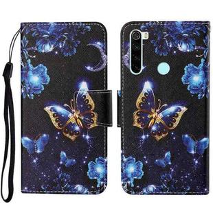 For Xiaomi Redmi Note 8T Colored Drawing Pattern Horizontal Flip Leather Case with Holder & Card Slots & Wallet & Lanyard(Moon Butterfly)