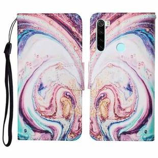 For Xiaomi Redmi Note 8T Colored Drawing Pattern Horizontal Flip Leather Case with Holder & Card Slots & Wallet & Lanyard(Whirlpool Marble)