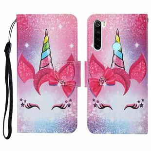 For Xiaomi Redmi Note 8T Colored Drawing Pattern Horizontal Flip Leather Case with Holder & Card Slots & Wallet & Lanyard(Eyelash Unicorn)