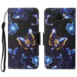 For Xiaomi Redmi Note 9 Colored Drawing Pattern Horizontal Flip Leather Case with Holder & Card Slots & Wallet & Lanyard(Moon Butterfly)