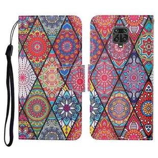 For Xiaomi Redmi Note 9 Pro Colored Drawing Pattern Horizontal Flip Leather Case with Holder & Card Slots & Wallet & Lanyard(Rhombus Totem)