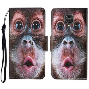 For Xiaomi Redmi Note 9 Pro Colored Drawing Pattern Horizontal Flip Leather Case with Holder & Card Slots & Wallet & Lanyard(Orangutan)