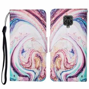 For Xiaomi Redmi Note 9 Pro Colored Drawing Pattern Horizontal Flip Leather Case with Holder & Card Slots & Wallet & Lanyard(Whirlpool Marble)
