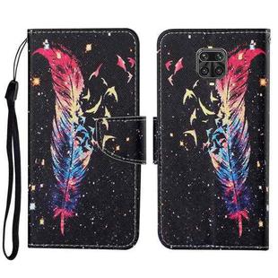 For Xiaomi Redmi Note 9 Pro Colored Drawing Pattern Horizontal Flip Leather Case with Holder & Card Slots & Wallet & Lanyard(Feather)