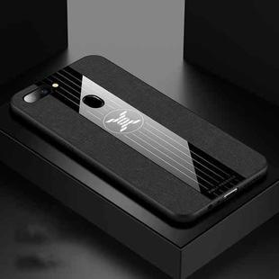 For OPPO  R11S Plus XINLI Stitching Cloth Textue Shockproof TPU Protective Case(Black)