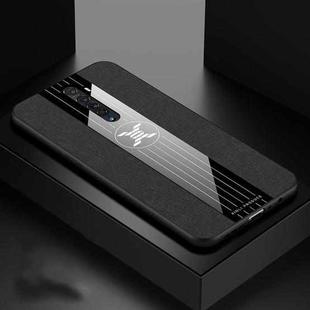 For OPPO RENO 2 XINLI Stitching Cloth Textue Shockproof TPU Protective Case(Black)