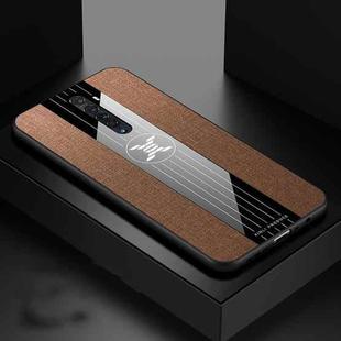For OPPO RENO 2 XINLI Stitching Cloth Textue Shockproof TPU Protective Case(Brown)