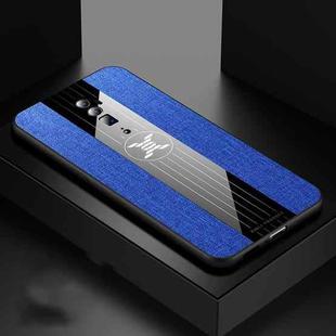 For OPPO Reno 10x Zoom XINLI Stitching Cloth Textue Shockproof TPU Protective Case(Blue)