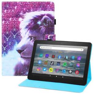 For Amazon Kindle Fire HD7 Colored Drawing Horizontal Flip PU Leather Case with Holder & Card Slots & Wallet & Sleep / Wake-up Function(Lion)