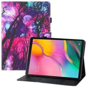 For Samsung Galaxy Tab A 10.1 (2019) T510 Colored Drawing Horizontal Flip PU Leather Case with Holder & Card Slots & Wallet & Sleep / Wake-up Function(Branches)