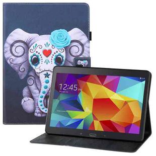 For Samsung Galaxy Tab 4 10.1 T530 Colored Drawing Horizontal Flip PU Leather Case with Holder & Card Slots & Wallet & Sleep / Wake-up Function(Mask Elephant)
