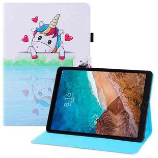 For Xiaomi Mi Pad 4 Plus Colored Drawing Horizontal Flip PU Leather Case with Holder & Card Slots & Wallet & Sleep / Wake-up Function(Loving Unicorn)