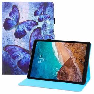 For Xiaomi Mi Pad 4 Plus Colored Drawing Horizontal Flip PU Leather Case with Holder & Card Slots & Wallet & Sleep / Wake-up Function(Blue Butterflies)