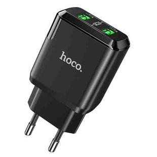hoco N6 Charmer Dual Ports QC 3.0 USB Fast Charging Charger, EU Plug(Black)