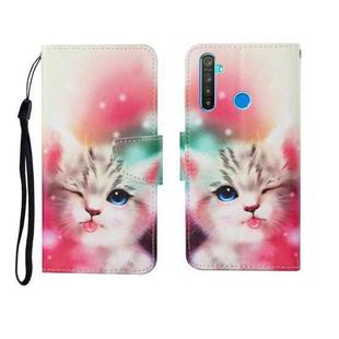 For OPPO Realme 5 Painted Pattern Horizontal Flip Leathe Case(Cat)