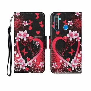 For OPPO Realme 5 Painted Pattern Horizontal Flip Leathe Case(Red Heart)