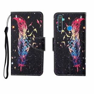 For OPPO Realme 5 Painted Pattern Horizontal Flip Leathe Case(Feather)