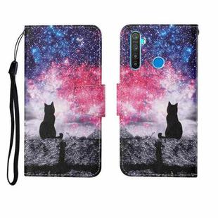 For OPPO Realme 5 Pro Painted Pattern Horizontal Flip Leathe Case(Starry Cat)