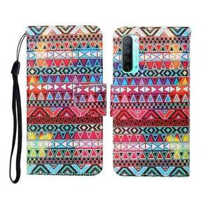 For OPPO Reno3 Painted Pattern Horizontal Flip Leathe Case(Tribal Ethnic Style)