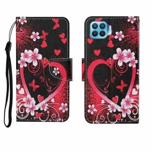 For OPPO Reno4 Lite Painted Pattern Horizontal Flip Leathe Case(Red Heart)