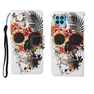 For OPPO Reno4 Lite Painted Pattern Horizontal Flip Leathe Case(Skull)