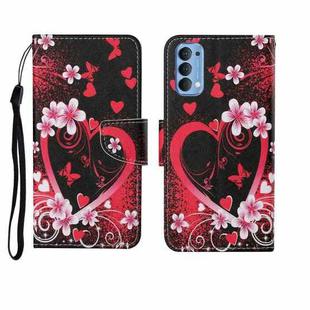 For OPPO Reno4 Pro Painted Pattern Horizontal Flip Leathe Case(Red Heart)