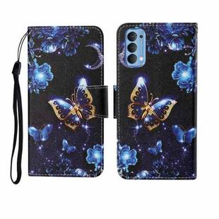 For OPPO Reno4 Pro Painted Pattern Horizontal Flip Leathe Case(Moon Butterfly)