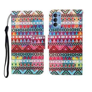 For OPPO Reno4 Pro Painted Pattern Horizontal Flip Leathe Case(Tribal Ethnic Style)