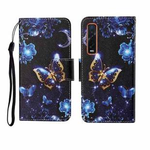 For OPPO Find X2 Pro Painted Pattern Horizontal Flip Leathe Case(Moon Butterfly)