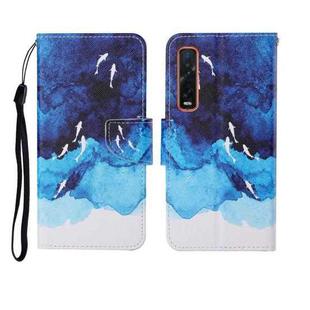 For OPPO Find X2 Pro Painted Pattern Horizontal Flip Leathe Case(Watercolor Fish)