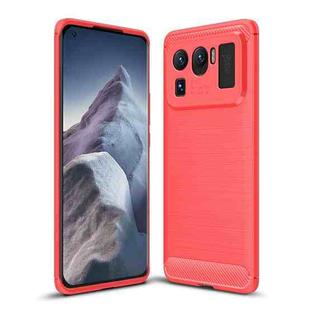 For Xiaomi Mi 11 Ultra Brushed Texture Carbon Fiber TPU Case(Red)