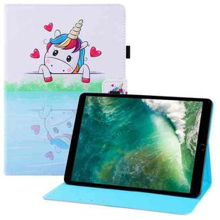 Colored Drawing Horizontal Flip PU Leather Case with Holder & Card Slots & Wallet & Sleep / Wake-up Function For iPad Pro 10.5(2017) / Air 10.5(2019) / 10.2(2019) / 10.2(2020)(Loving Unicorn)