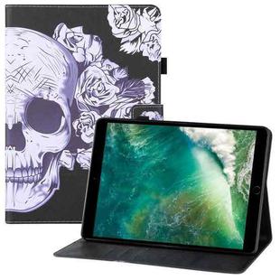 Colored Drawing Horizontal Flip PU Leather Case with Holder & Card Slots & Wallet & Sleep / Wake-up Function For iPad Pro 10.5(2017) / Air 10.5(2019) / 10.2(2019) / 10.2(2020)(Flower Skull)