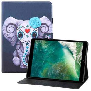 Colored Drawing Horizontal Flip PU Leather Case with Holder & Card Slots & Wallet & Sleep / Wake-up Function For iPad Pro 10.5(2017) / Air 10.5(2019) / 10.2(2019) / 10.2(2020)(Mask Elephant)