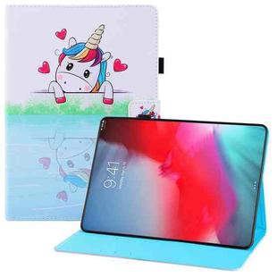 Colored Drawing Horizontal Flip PU Leather Case with Holder & Card Slots & Wallet & Sleep / Wake-up Function For iPad mini (2019) / mini 4 / mini 3 / mini 2 / mini(Loving Unicorn)