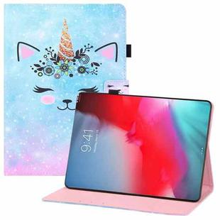 Colored Drawing Horizontal Flip PU Leather Case with Holder & Card Slots & Wallet & Sleep / Wake-up Function For iPad mini (2019) / mini 4 / mini 3 / mini 2 / mini(Smiley Cat)