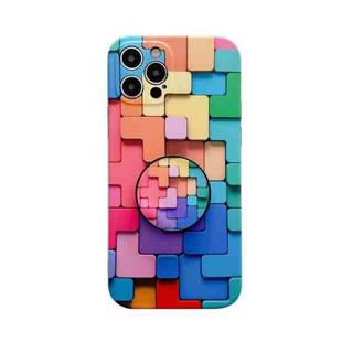 For iPhone 11 Pro Max 3D Cube IMD Shockproof Protective Case with Holder (Irregular)