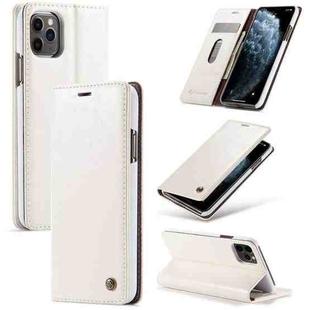 For iPhone 11 Pro CaseMe-003 PU + PC Business Style Crazy Horse Texture Horizontal Flip Leather Case with Holder & Card Slots & Wallet(White)