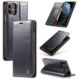 For iPhone 11 CaseMe-003 PU + PC Business Style Crazy Horse Texture Horizontal Flip Leather Case with Holder & Card Slots & Wallet(Black)