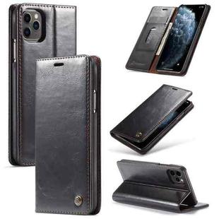 For iPhone 11 Pro Max CaseMe-003 PU + PC Business Style Crazy Horse Texture Horizontal Flip Leather Case with Holder & Card Slots & Wallet(Black)